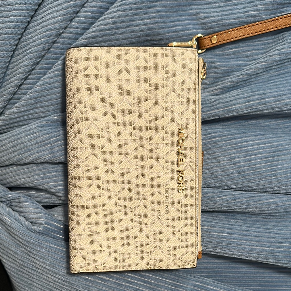 Michael Kors Tan Monogram Wristlet